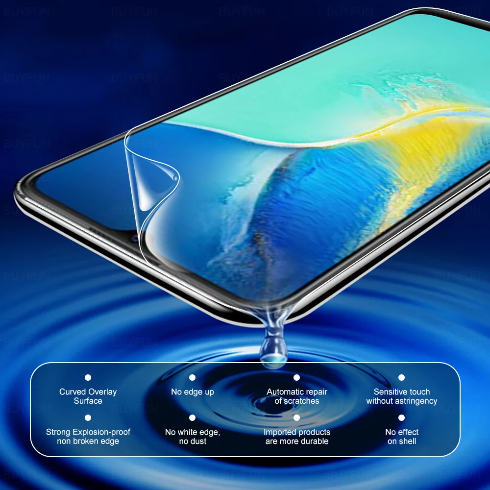 Гидрогелевая пленка с полным покрытием 6 в 1 для Vivo Y15S Защита экрана Y15A Y15 Y12 Y17 Y52 Y72