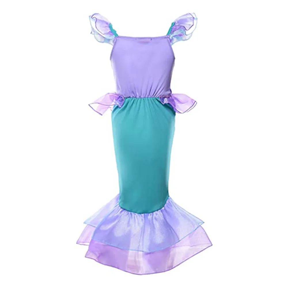 Little Mermaid Ariel Princess Girl Dress Cosplay Costumes For Baby Girl Mermaid Dress Up Sets Children Birthday Party Clothing baby dresses for wedding