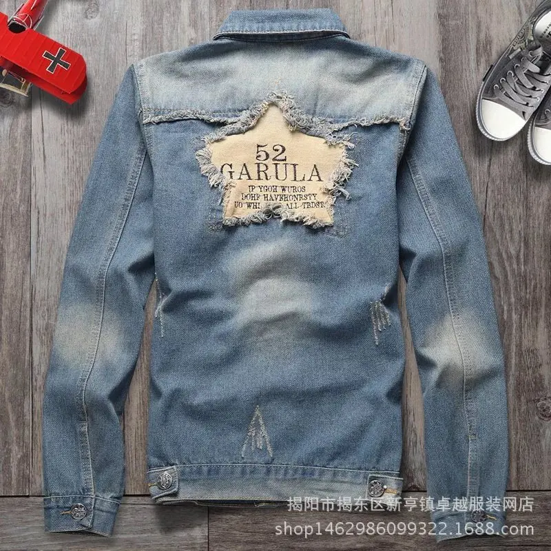 Новый стиль модная мужская приталенная Мужская куртка джинсовое пальто зимняя