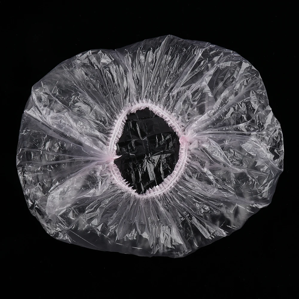 100 шт новые пластиковые растягивающиеся пылезащитные одноразовые шапки для