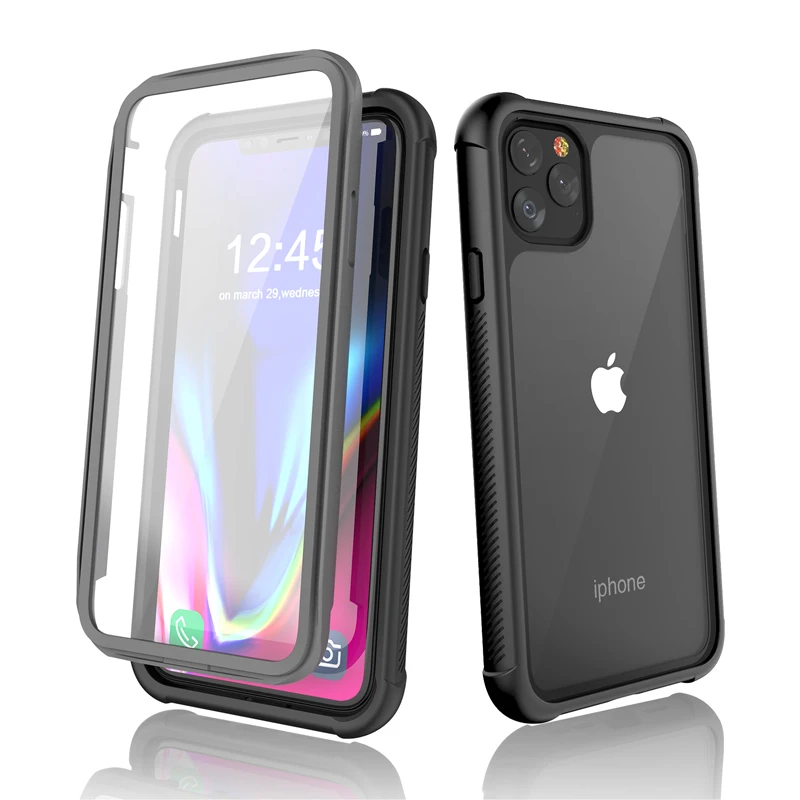 Чехол для телефона для iPhone 11 Pro Max 360 ° полная защита противоударный чехол для iPhone 11 Pro пылезащитный Мягкий ТПУ бампер Броня
