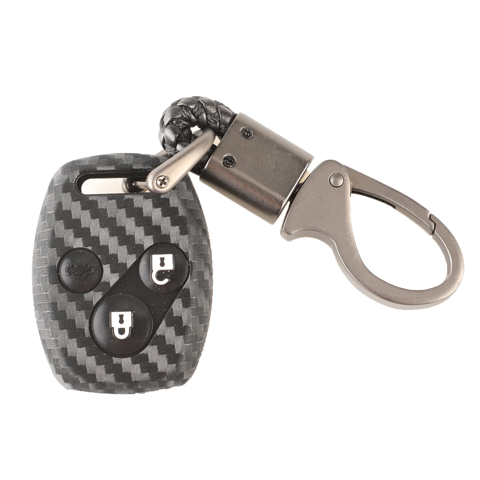 with keychain Jingyuqin 2/3b силиконовое покрытие для автомобильных ключей чехол крышка брелок для Хонда цивик Джаз-пилот Accord CR-V для стилизации автомобильного пульта оболочки - Название цвета: with keychain