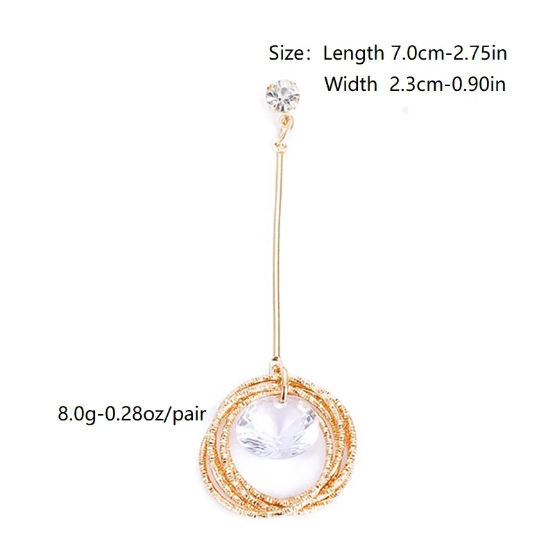 CARTER LISA золотой круг прозрачный кристалл кулон массивные серьги-капли для женщин