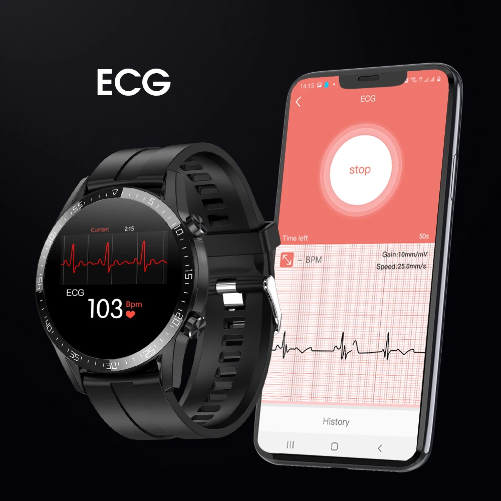 

T03 Smart Watch Men ECG PPG Heart Rate Body Temperature Monitor IP68 Waterproof Fitness Tracker Smartwatch PK L13 E260 L19 I9