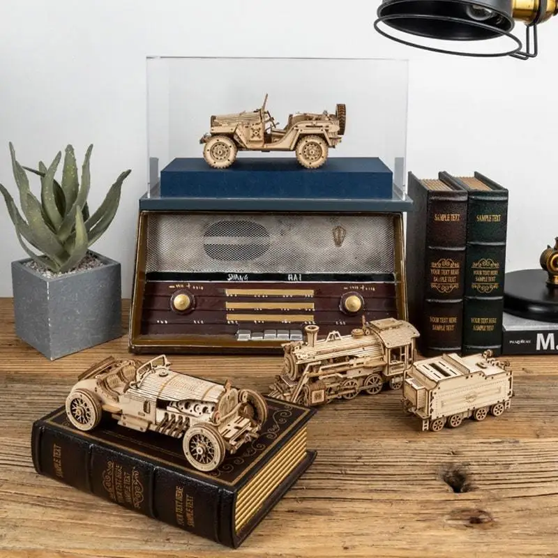 Деревянные модели автомобилей ручной работы игрушки 3D механическая модель