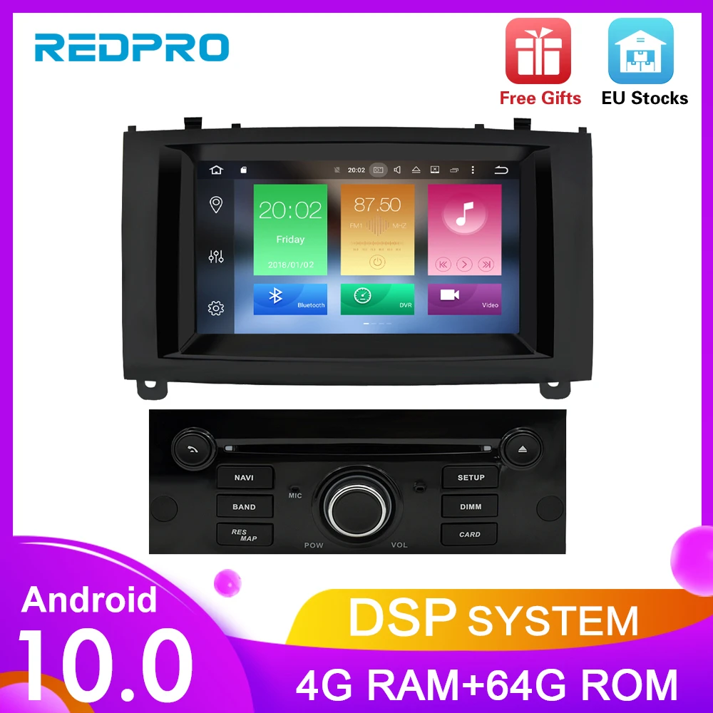 Android 9 0 10.0Car DVD радио плеер для Peugeot 407 2004 2010 GPS навигация WIFI Bluetooth видео стерео
