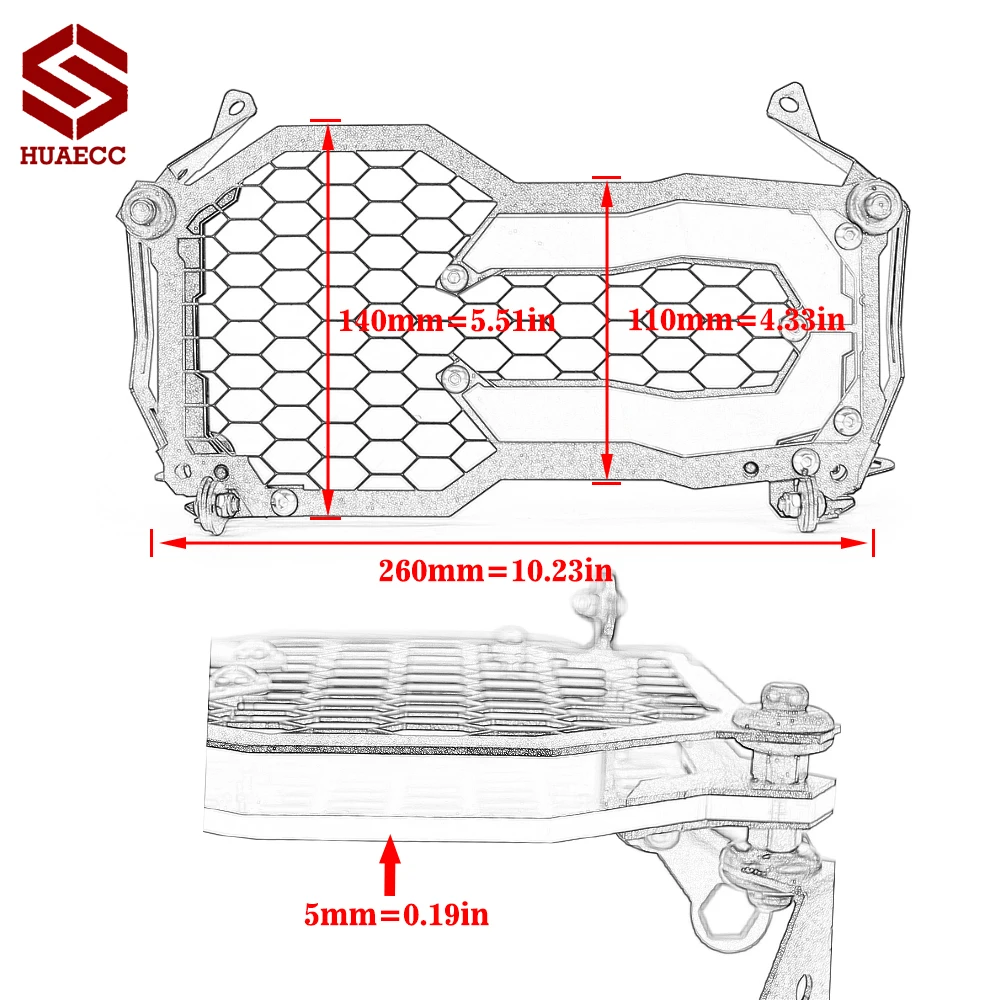 

Stainless Steel Motorcycle Headlight Guard Protector for BMW R1250GS /ADV Adventure 2018-2020 R1200GS LC /ADV 2014-2020