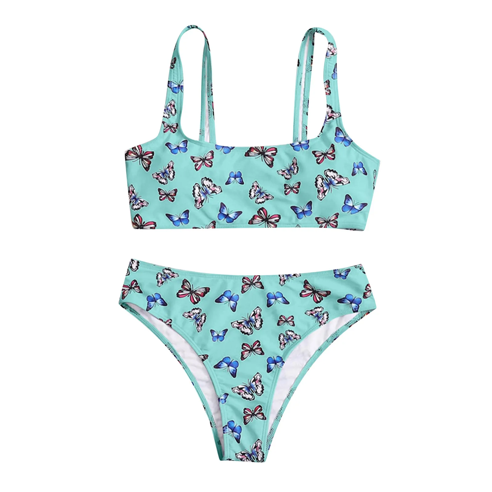 

Sexy 2021 Bikini Swimsuit Women Swimwear Push Up Bikinis Set butterfly Print Female High Waist Swimming Suits for Bathing Suit