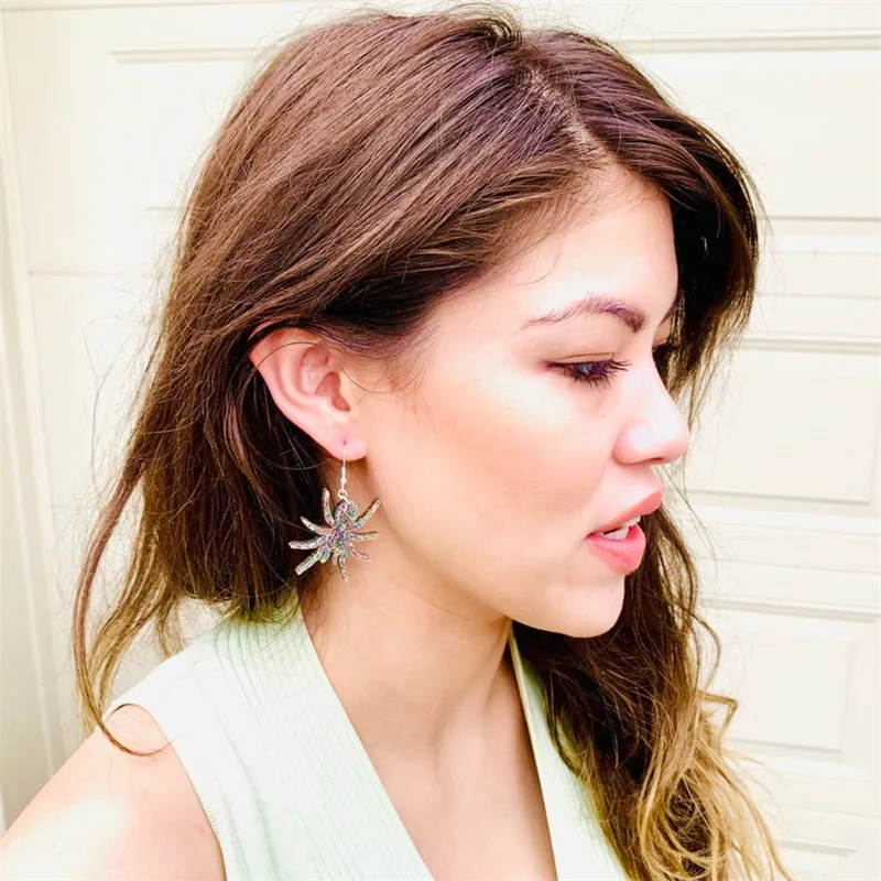 

Creepy Crawly Spider Acrylic Earrings, Rainbow Glitter Halloween Earrings