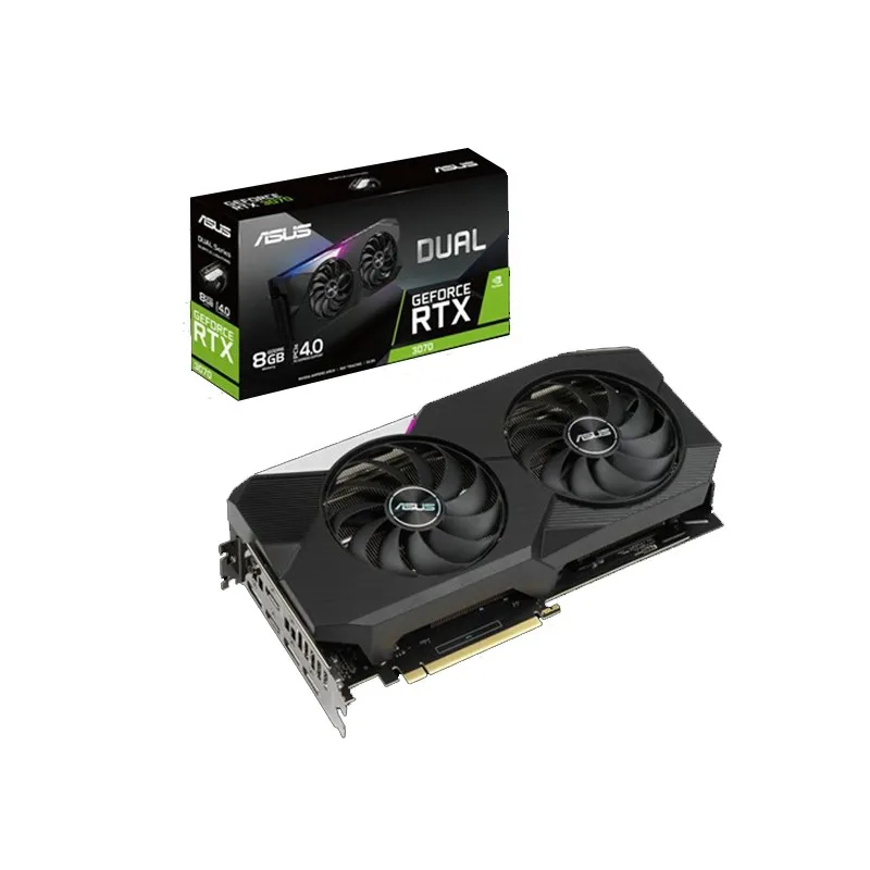 Видеокарта ASUS DUAL-RTX3070-O8G 1725-1755 МГц DirectX 12 Ultimate GDDR6 4 0 бит для игрового компьютера