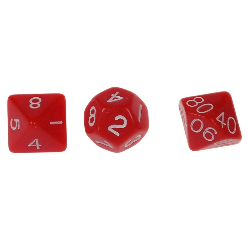 ELOS 14PCS кости D4 D20 для игр Подземелья и Драконы RPG D&D 7 шт. синий красный|Кубики| |
