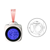 time projection lcd digital clock temperature monitor voice broadcast function