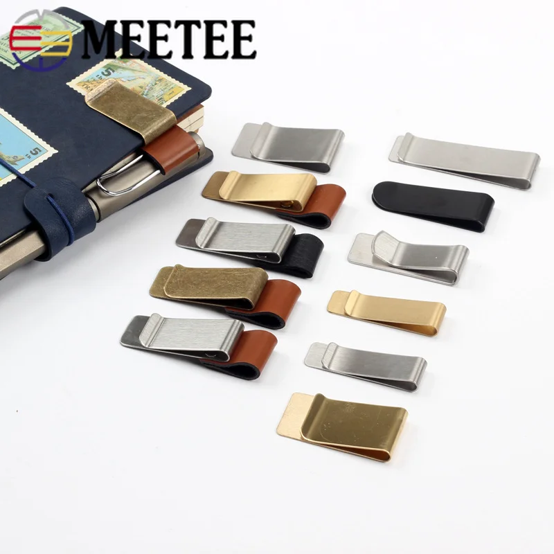 Meetee 2 шт. Ретро Держатель ручек из чистой меди нержавеющей стали клипсы Пряжка