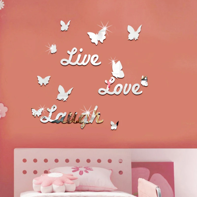 Акриловые DIY декоративные зеркальные настенные наклейки бабочки экологически