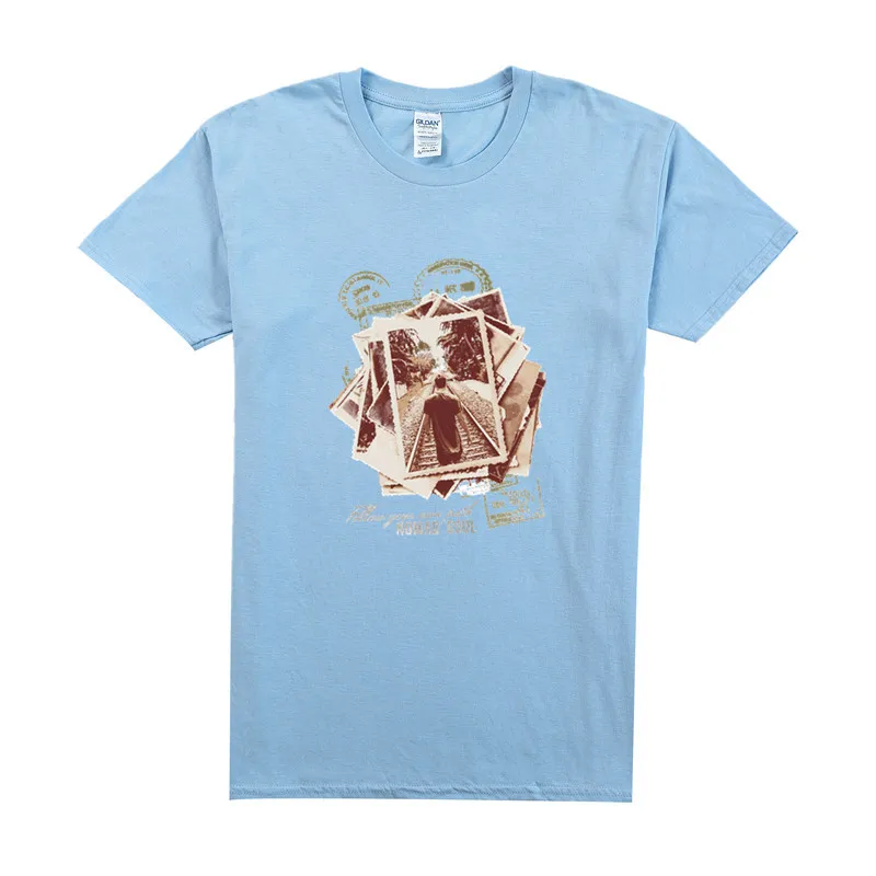 

Pure Cotton Short-Sleeved T-Shirt Men's Summer New Products Half-Sleeved Cartoon Printed Top Round Neck Casual T-shirt