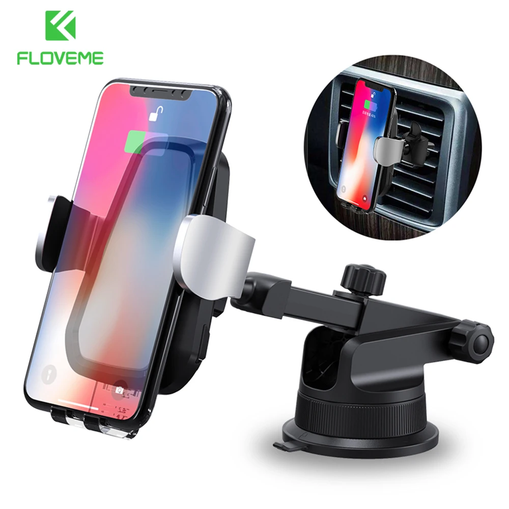 FLOVEME 10W Car Wireless Charger For iPhone 11 Pro X XR 8 Gravity Phone Holder Quick Qi Incar | Мобильные телефоны и