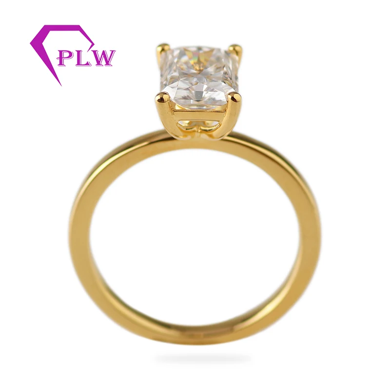 6*8 мм Сияющий граненый настоящий Муассанит DEF великолепное обручальное кольцо 14K