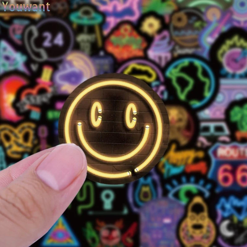 

100PCS Vsco Neon Light Graffiti Stickers Laptop Guitar Luggage Skateboard Bike Car Waterproof Cool Sticker Decal Kid Classic Toy