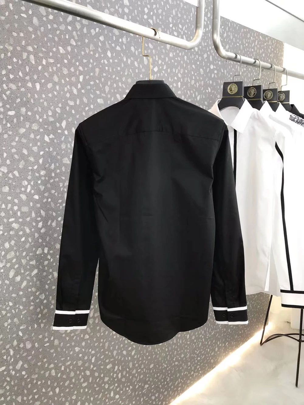 DUYOU Мужская рубашка хлопок мужская классическая строченная с лентой