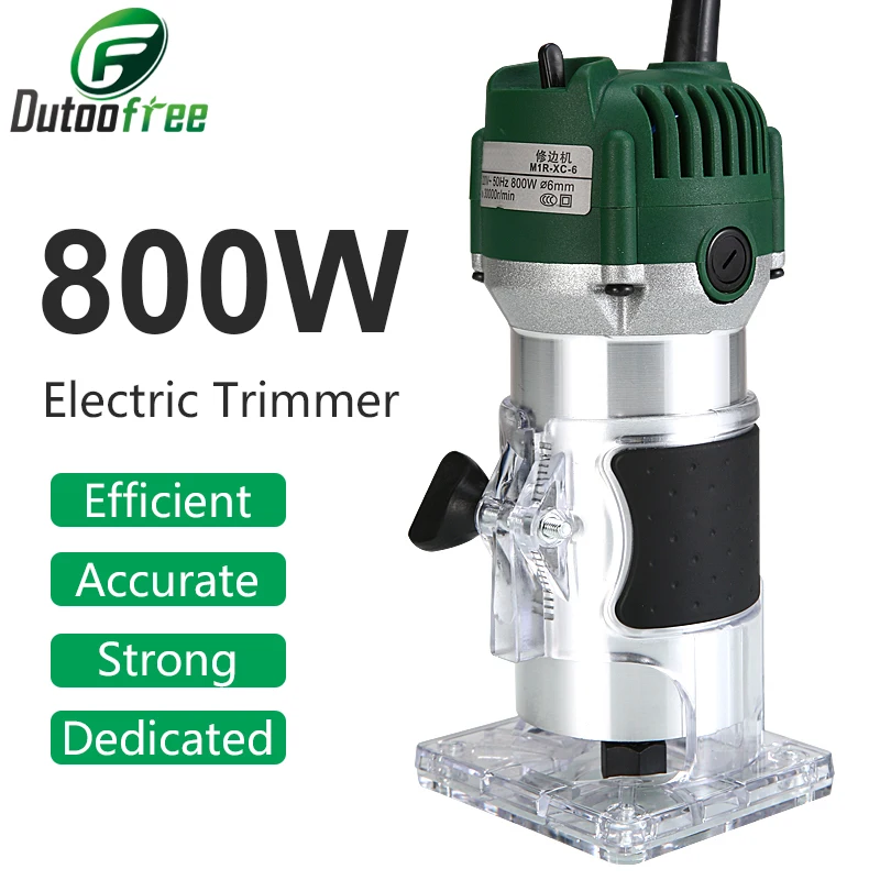 

800W Wood Milling Slotting Machine Electric Trimmer Woodworking Wood Milling Electric Hand Trimmer Wood Laminator Edge Joiners