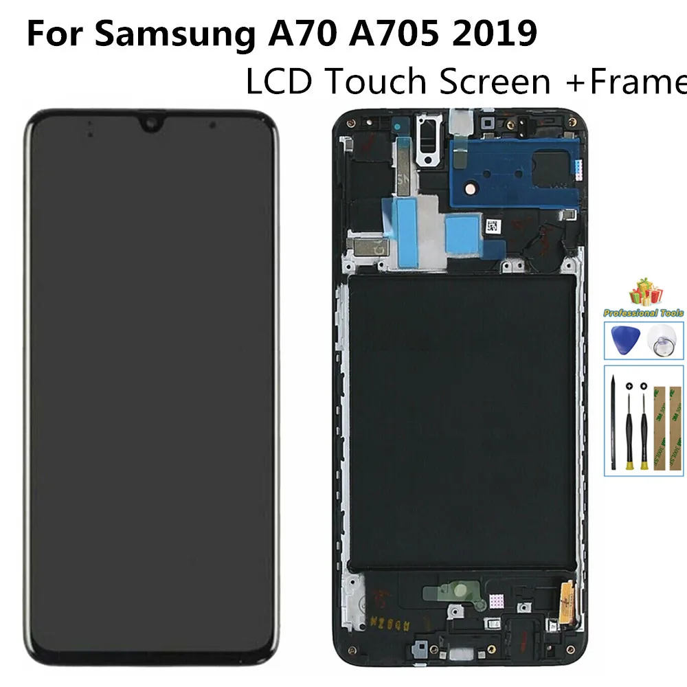

ЖК-дисплей для Samsung Galaxy A70 A705 A705F A705FN/DS A705F/DS SM-A705GM/DS сенсорный экран дигитайзер рамка в сборе