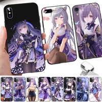 genshin impact keqing phone case for iphone 13 11 12 pro xs max 8 7 6 6s plus x 5s se 2020 xr case