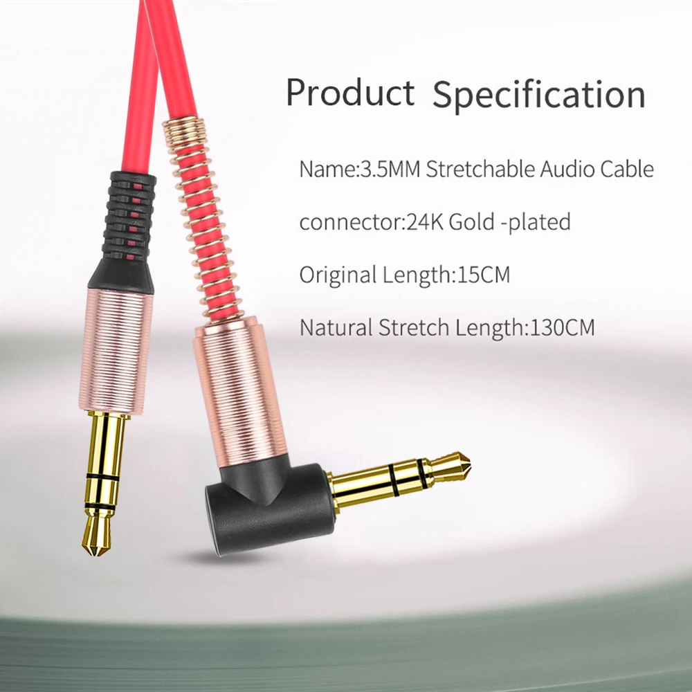 Car HiFi Stereo 3.5mm to Jack Audio Cable Spring AUX MP3 Player FM Radio Speaker Headphones Auto CD Cord | Автомобили и мотоциклы