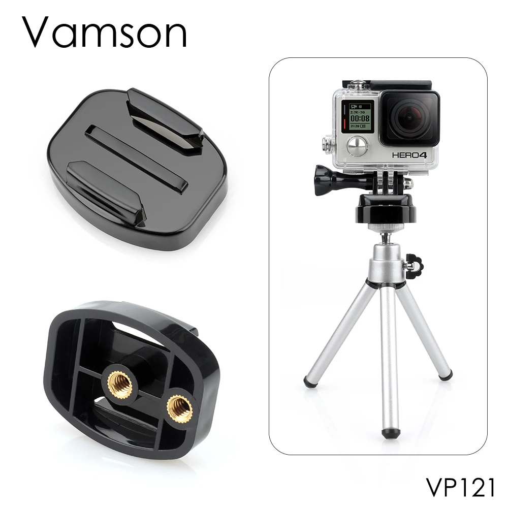

Быстросъемный штатив Vamson для gopro9 с винтом 1/4, аксессуары для фиксированного сиденья для gopro hero 10, 9, 8, 7, 6, 5, 4, 3 + камера VP121