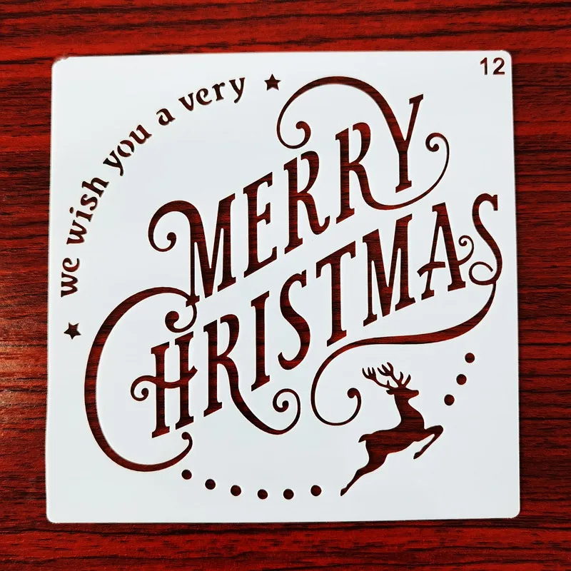 12 шт./компл. DIY рождественские карты шаблон картины трафареты для скрапбукинга