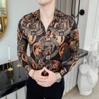 Рубашка мужская с длинным рукавом, повседневная, приталенная, под смокинг, 2019