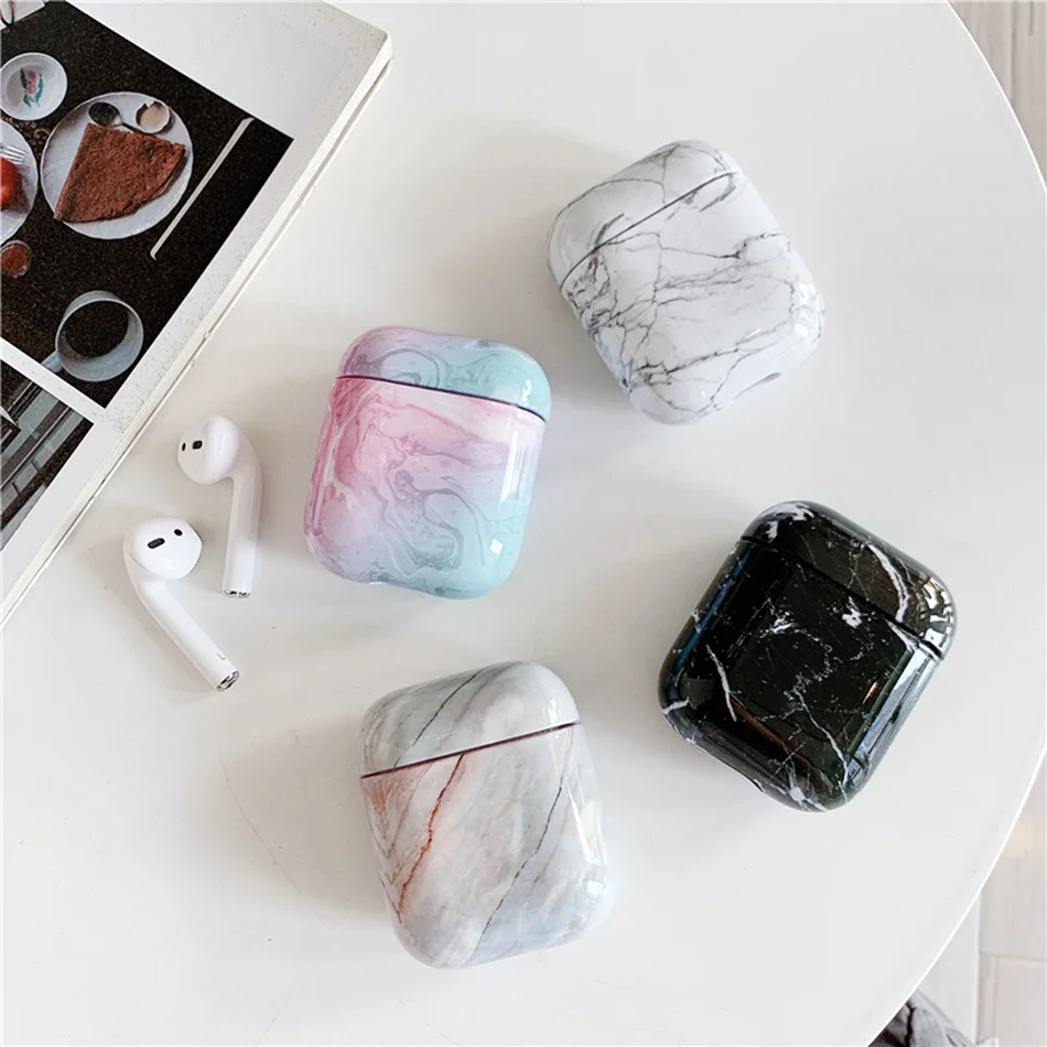 Беспроводной Bluetooth чехол для наушников Airpods чехол Роскошный Мраморный наушник чехол для Apple Air Pods 2 Earpods аксессуары 1