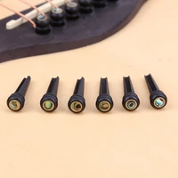 ebony guitar string nails 6 strings acoustic guitar metal pegs acoustic guitar parts inlaid with colorful shells