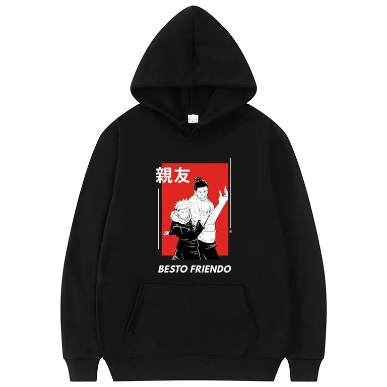 

Hot Sell Men Women Casual Fashion Sweatshirt Mens Hoodies Anime Besto Friendo Itadori and Todo Pose Jujutsu Kaisen Print Hoodies