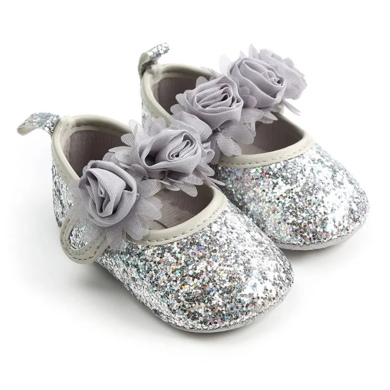 

Newborn Prewalker Party Princess Shoes Baby Girl Shoes Sequins Glitter Crib Shoes Toddler Kids Casual Soft Sole Shoes