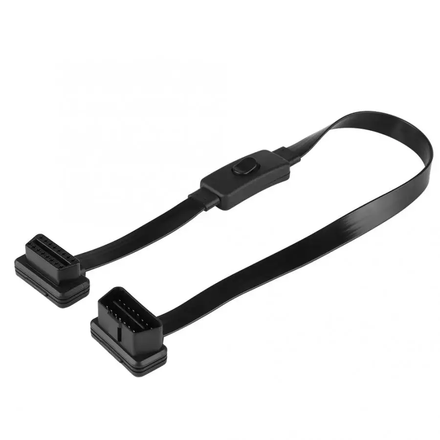 16 Pin штекер к гнезду OBD2 Удлинительный Кабель-адаптер с переключателем вкл/выкл