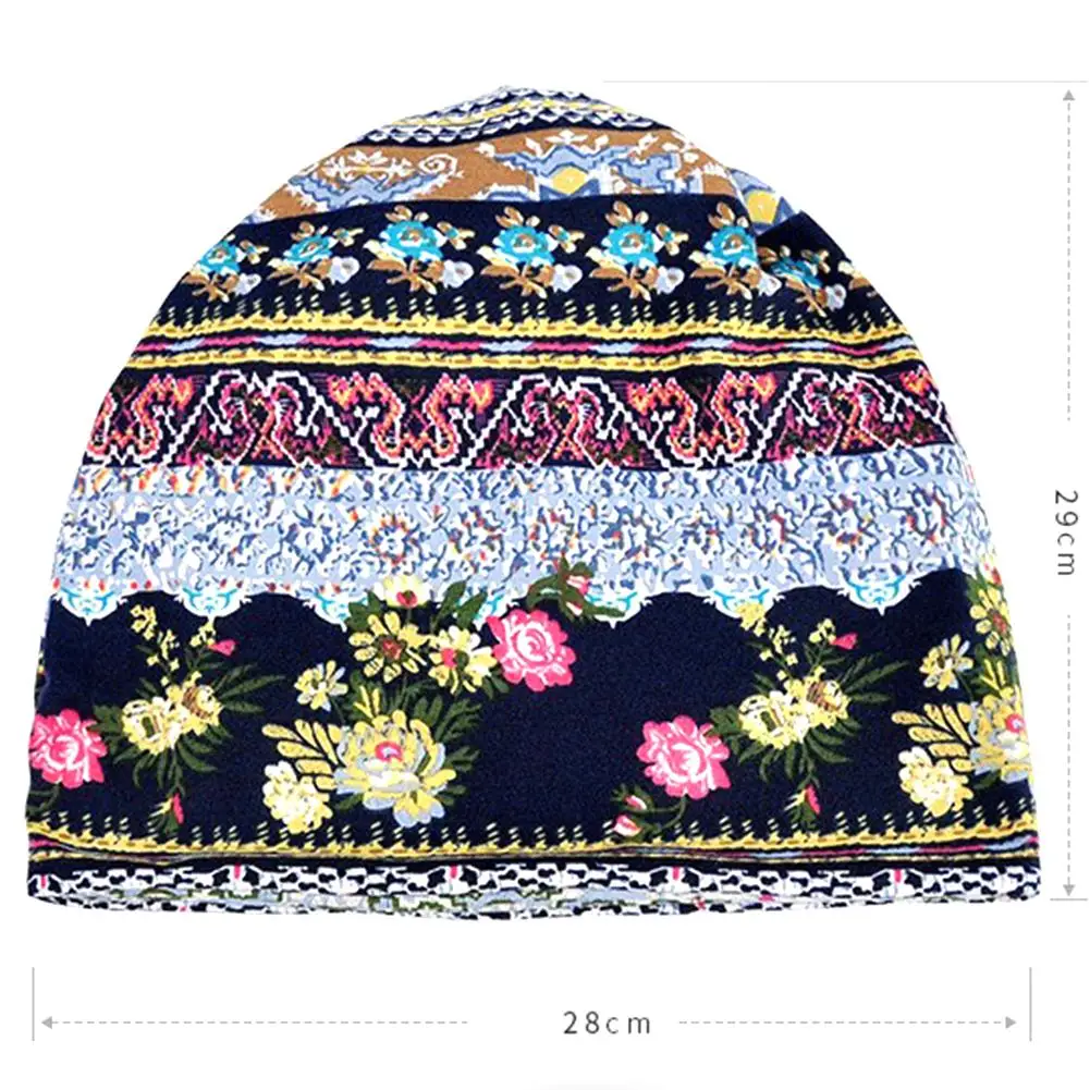 

Women Headgear Cotton Printed Hat Sunscreen Dual-purpose Chemotherapy Cap Size Adjustable Scarf Hair Accessories