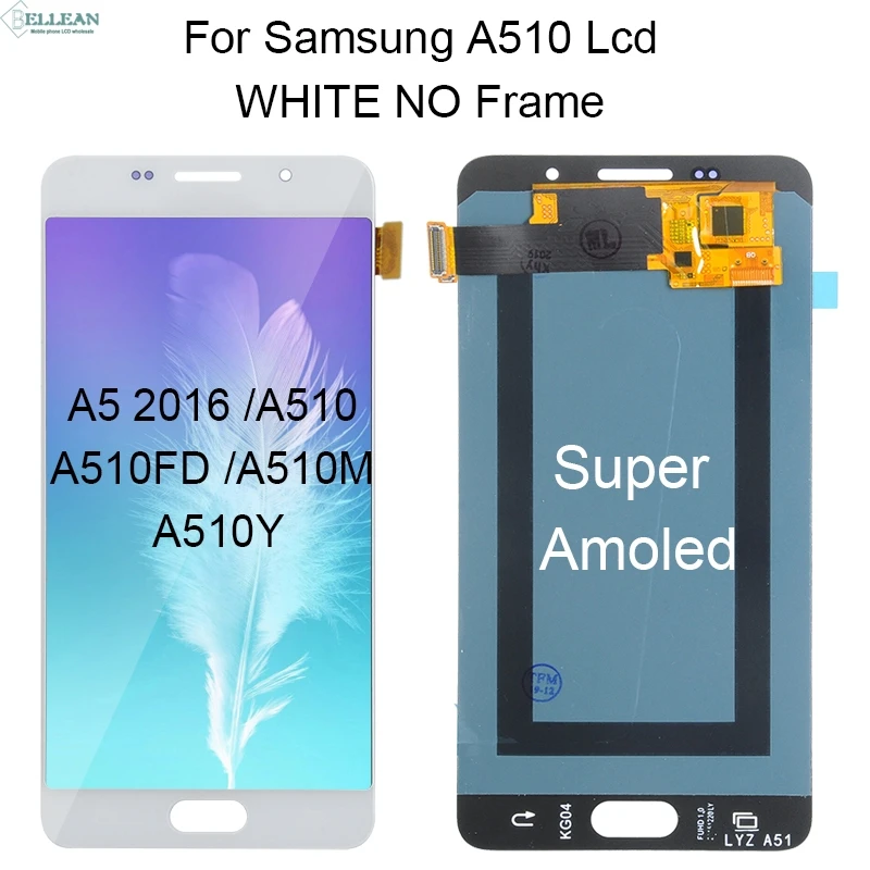Dinamico Акция A5 дисплей для samsung Galaxy A510 ЖК-дисплей кодирующий преобразователь сенсорного экрана в сборе A510F A510M дисплей - Цвет: Super Amoled White