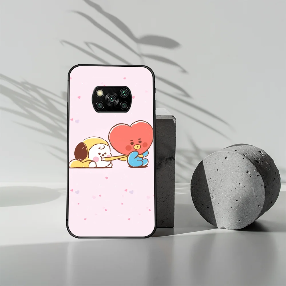 

Cartoon Cute BT-21 Bangtan Phone case Cover Hull For Xiaomi Mi A2 A3 8 9 9T Note 10 Se Lite Pro black Coque Pretty Funda 3D