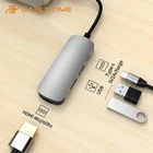 USB-концентратор CABLETIME 4 к 60 Гц со светодиодной подсветкой, USB 3,0 конвертер 4 в 1 для MacBook Pro, Huawei Matebook, мультиконцентратор H01