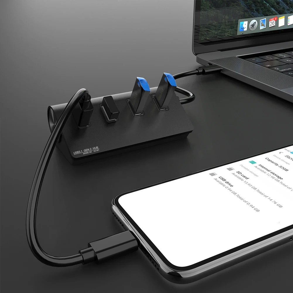 

USB-разветвитель HC421, 10 Гбит/с, USB 3,1