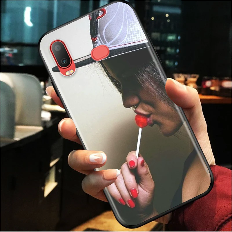 Beauty Red Lips for Samsung Galaxy A9S A8S A6S A9 A8 A7 A750 A6 A5 A3 Plus Star 2018 2017 2016 Black Phone Case