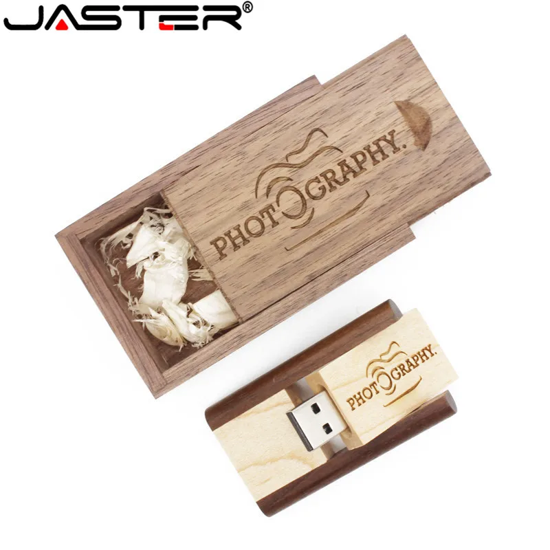 USB флеш накопитель JASTER деревянный 4 64 Гб с деревянной коробкой|USB флэш-накопители| |