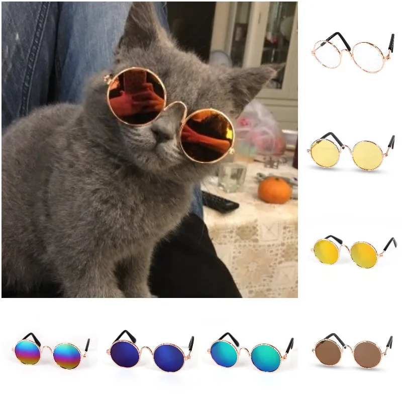 

Pet Glasses Lovely Cat Dog Sunglasses Pet Supplies Cat Toy Dog Reflective Glasses Pet Photos Props Accessories Round Glasses