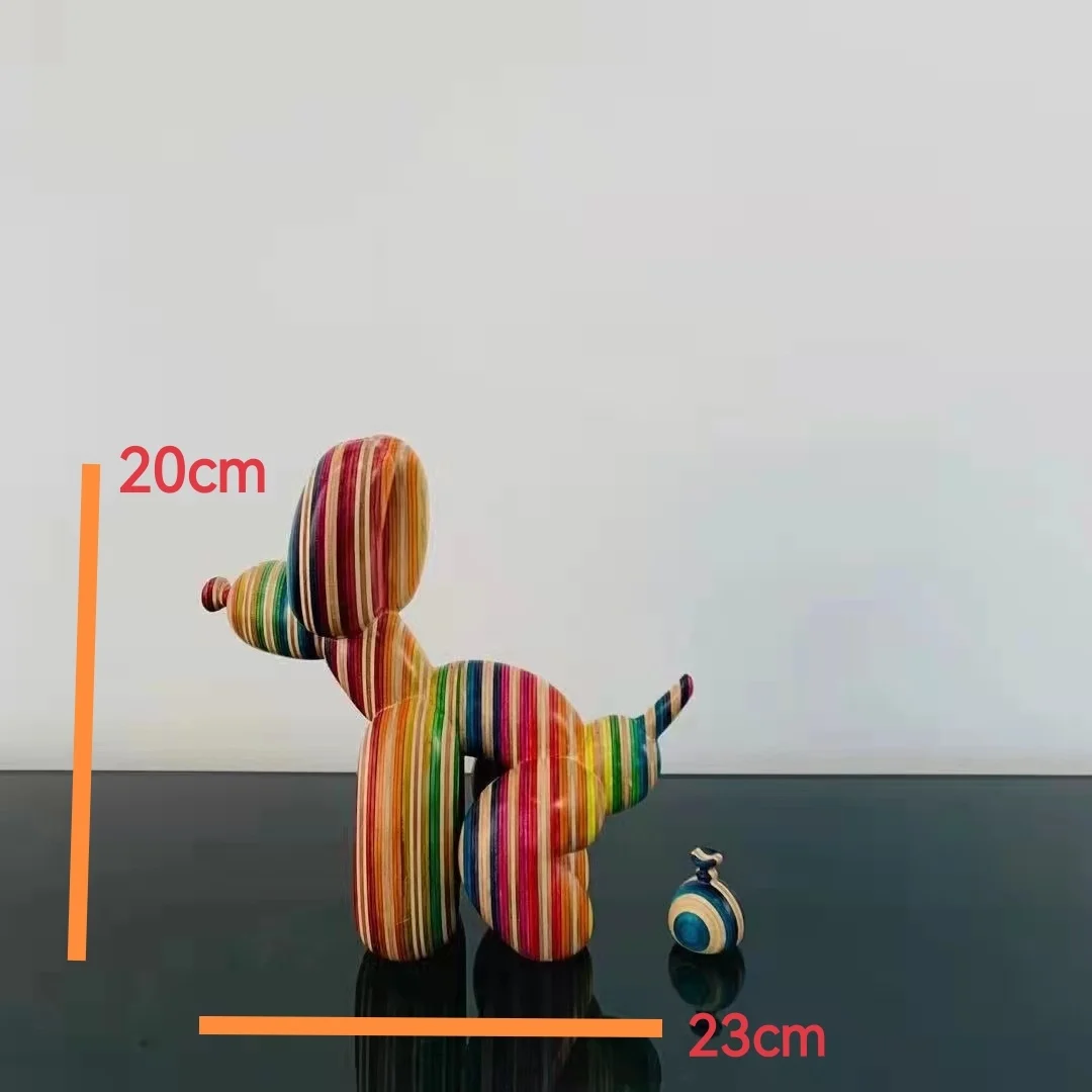 Estatua creativa de perro para caca de madera, escultura de Animal bonito y n&oacute;rdico, artesan&iacute;a, adornos de escritorio, decoraci&oacute;n de lujo para el hogar-5