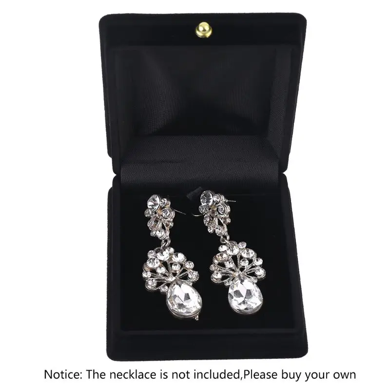 

Handy Velvet Necklace Jewelry Gift Display Box Ring Bracelet Storage Case Black 45BC