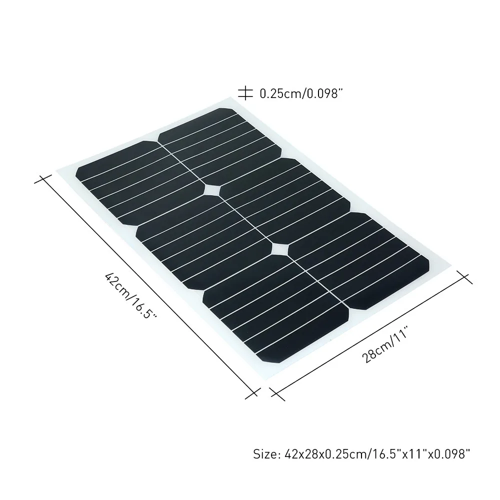 20 Вт 12 в моно полугибкая солнечная панель с чипом Sunpower для зарядного устройства
