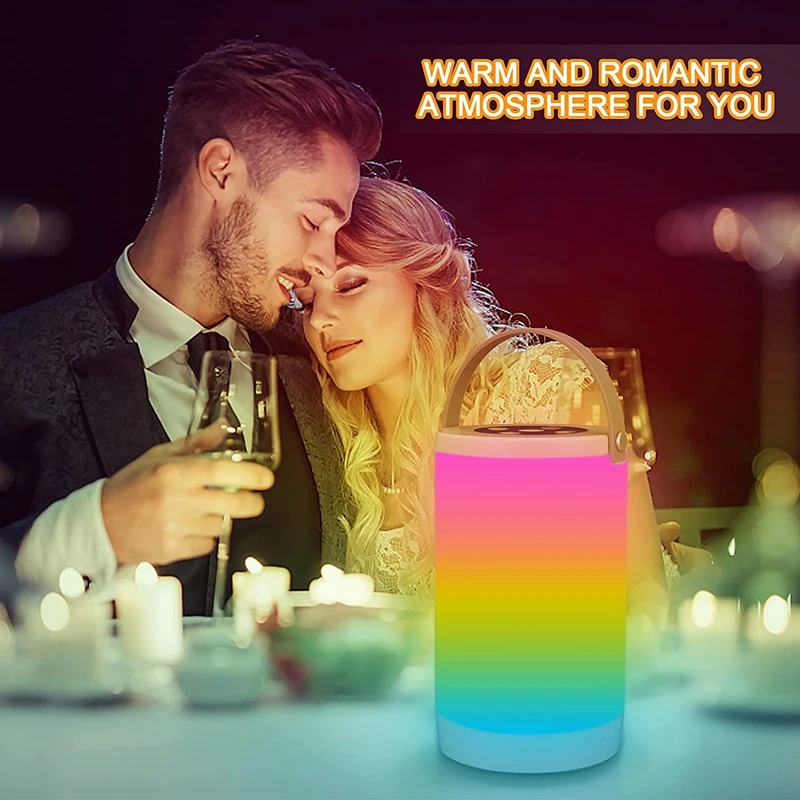 Portable Table Lamp Rechargeable Press Sensor Bedside With RGB Color Changing Mode &amp Dimmable Warm White Light | Лампы и освещение