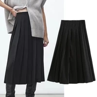 elmsk faldas mujer moda 2022 winter england style office skirts womens lady fashion pleated midi skirt women high waist long