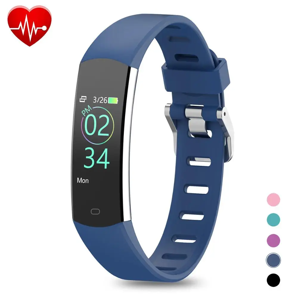 FT905HR-blue BingoFit Детские умные часы несколько спортивных фитнес-браслетов трекер активности Montre для iphone Android пульсометр часы - Цвет: FT905HR-blue