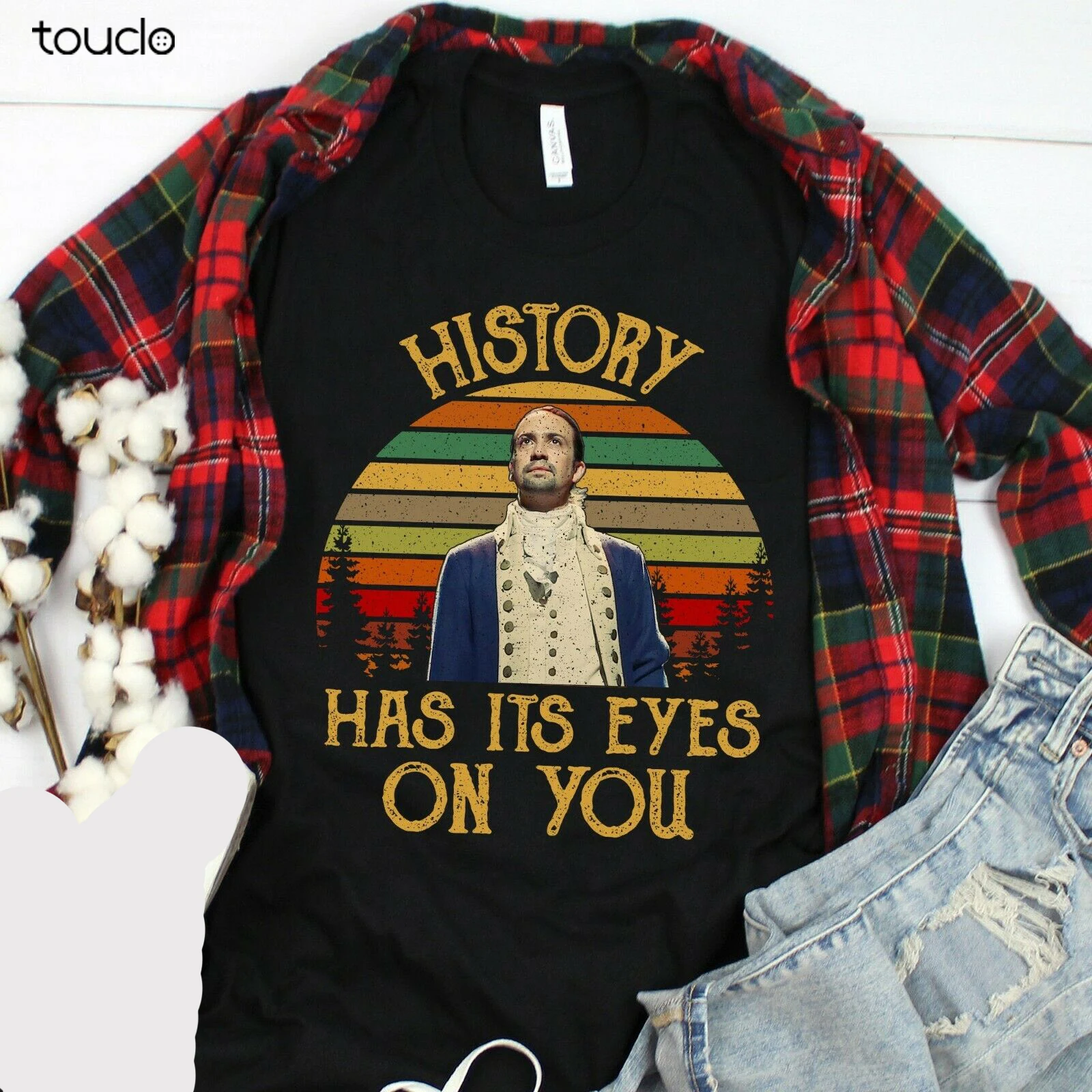 

New History Has Its Eyes On You Shirt Hamilton T-Shirt Funny Gift Unisex T-Shirt S-5Xl